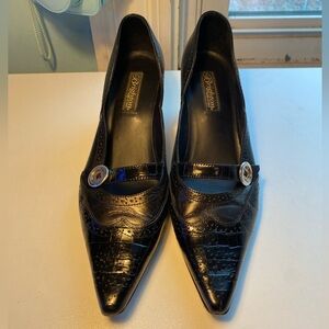 Vero Cuoio Button Kitten Heel Mary Janes